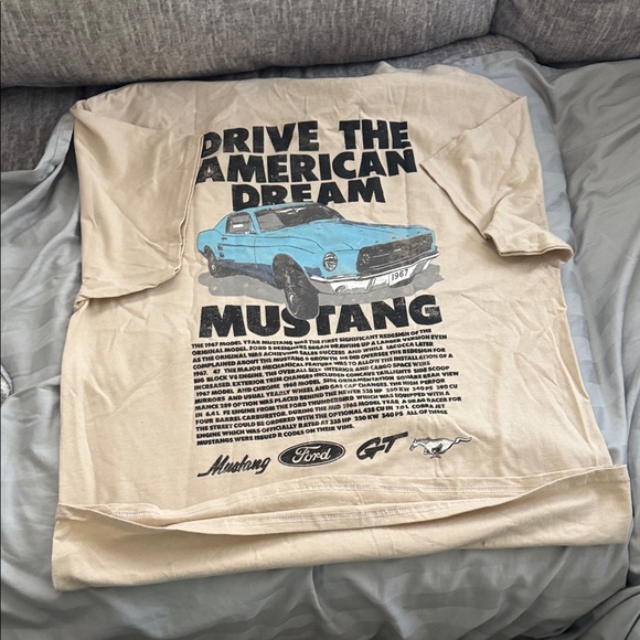 Ford Logo Beige Short Sleeve Men's Tee - Picture 2 of 3